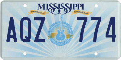 MS license plate AQZ774