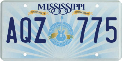 MS license plate AQZ775