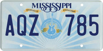 MS license plate AQZ785