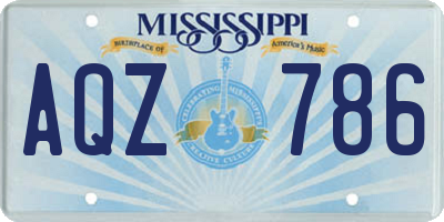 MS license plate AQZ786