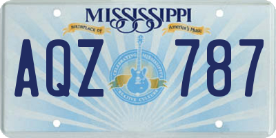MS license plate AQZ787