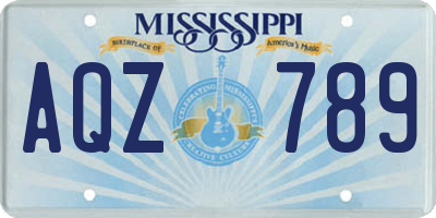 MS license plate AQZ789