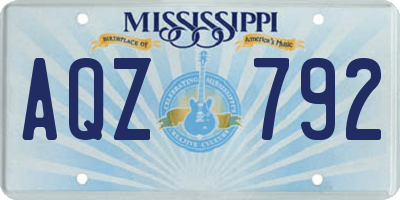 MS license plate AQZ792