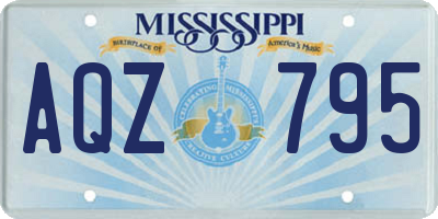 MS license plate AQZ795