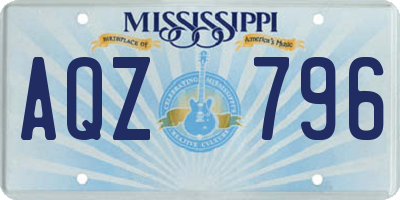 MS license plate AQZ796