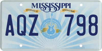 MS license plate AQZ798