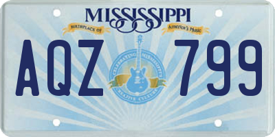 MS license plate AQZ799