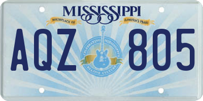MS license plate AQZ805