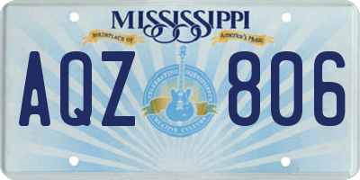 MS license plate AQZ806