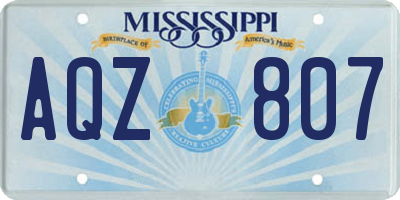MS license plate AQZ807