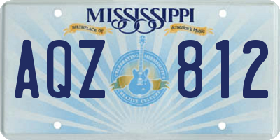 MS license plate AQZ812
