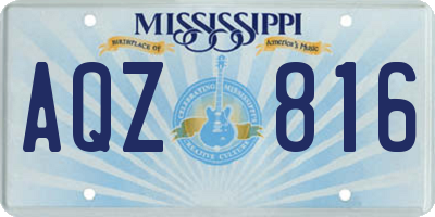 MS license plate AQZ816