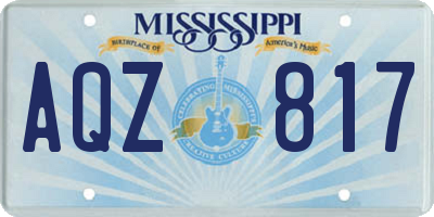 MS license plate AQZ817