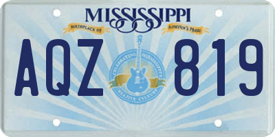 MS license plate AQZ819