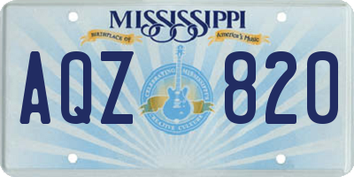 MS license plate AQZ820