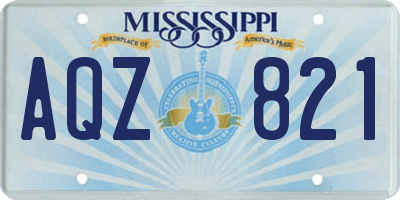 MS license plate AQZ821