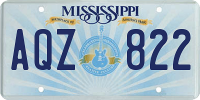 MS license plate AQZ822