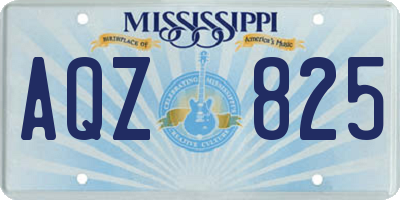 MS license plate AQZ825