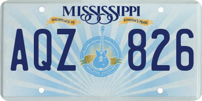 MS license plate AQZ826