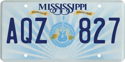 MS license plate AQZ827