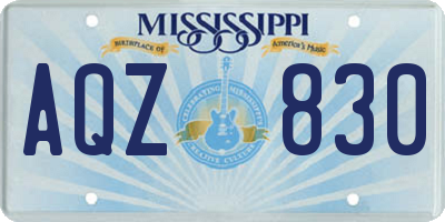 MS license plate AQZ830