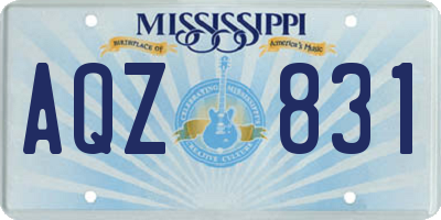 MS license plate AQZ831
