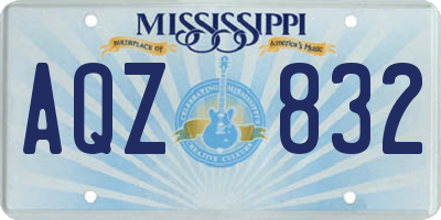 MS license plate AQZ832