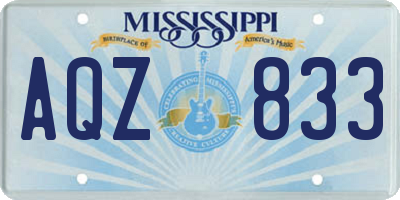 MS license plate AQZ833
