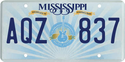 MS license plate AQZ837
