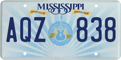 MS license plate AQZ838