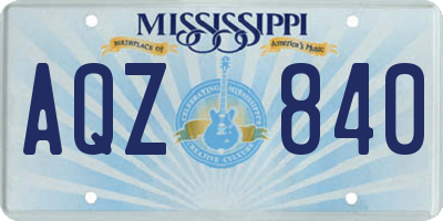MS license plate AQZ840