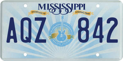 MS license plate AQZ842