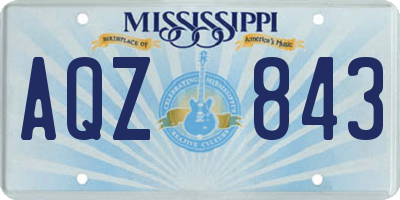MS license plate AQZ843
