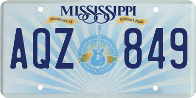 MS license plate AQZ849