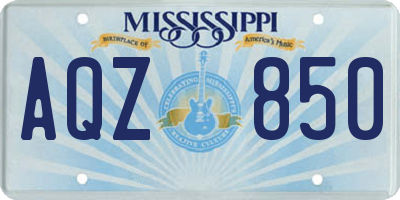 MS license plate AQZ850