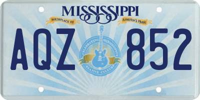 MS license plate AQZ852