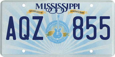 MS license plate AQZ855