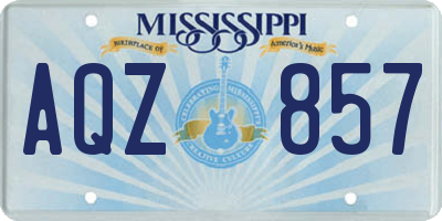 MS license plate AQZ857