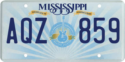 MS license plate AQZ859