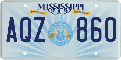 MS license plate AQZ860