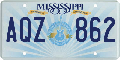 MS license plate AQZ862