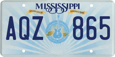 MS license plate AQZ865