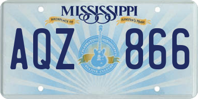 MS license plate AQZ866