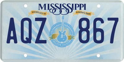 MS license plate AQZ867