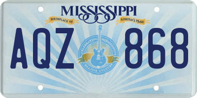 MS license plate AQZ868