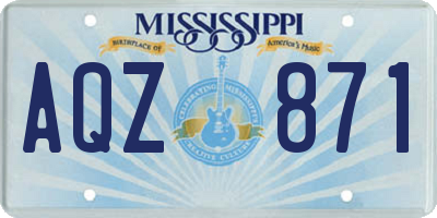 MS license plate AQZ871