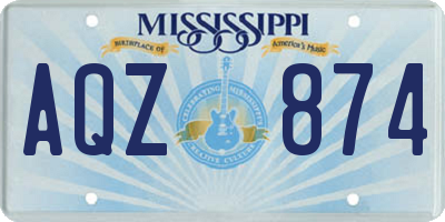 MS license plate AQZ874