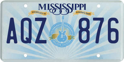 MS license plate AQZ876