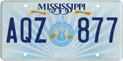 MS license plate AQZ877