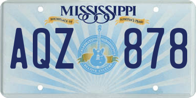 MS license plate AQZ878